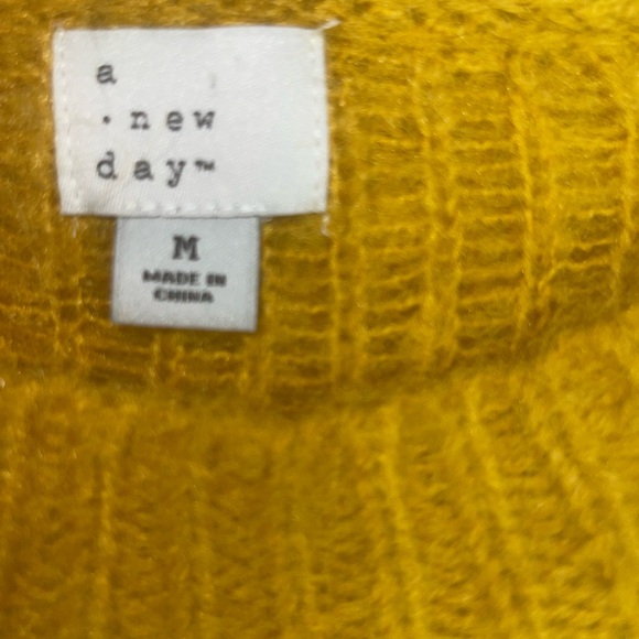 A New Day Mustard and Pink Geometric Sweater - Size XL - Picture 3 of 8